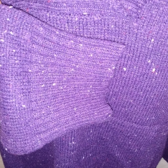 Relativity Pullover Sweater, XL, Purple with gray specks, front pocket,pre-owned - Picture 6 of 8
